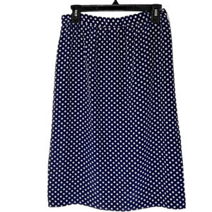 Vintage Liz Claiborne Navy w/White Design Lightweight Midi Skirt- 12 Petite, NWT